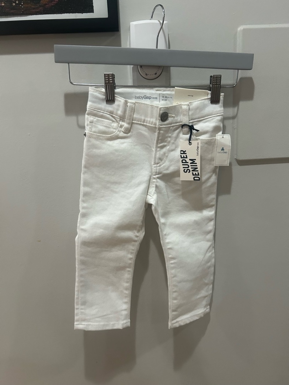 New Baby Gap Jean Size 18-24 Months Skinny White Denim